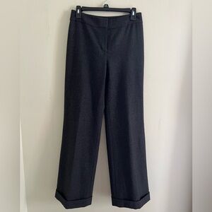 Ann Taylor Trousers Size 2 Wool & Cashmere Wide Leg Dress Pants Cuffed Hems